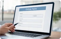 Online forms on a laptop screen